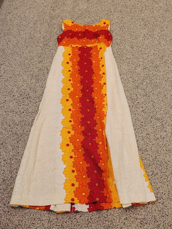 Vintage Dresses & Skirts - Vintage Ui-Maikai 1960 Mod Maxi Empire Hawaiian Dress Cotton Small